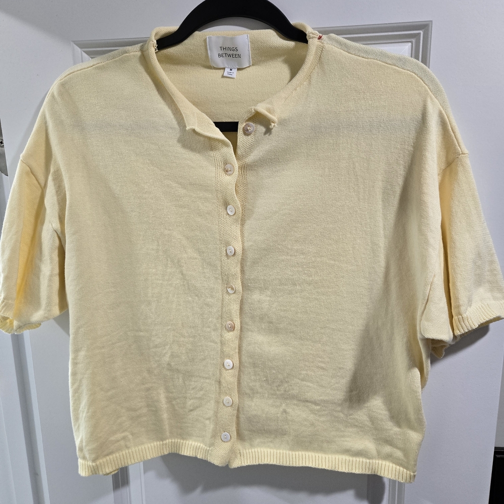 Butter Yellow Button-Up Cardigan